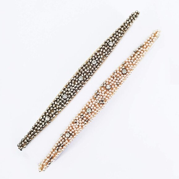 Beaded Elastic Headband Set 5 Styles Pearl Rhinestone Women\'s Fashion Accessorie